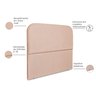 Cabeceira Estofada Casal Alana 140cm Linho Rose - 3