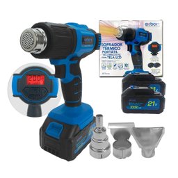 Soprador Térmico Portátil Exbom 320w com 2 Baterias 21v e Display - 2