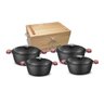 Conjunto Caçarolas Ferro Fundido 4 Peças + Caixa de Madeira Mta - 1