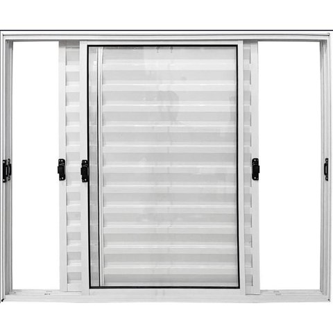 Janela de Aluminio Veneziana 3 Folhas Móveis sem Grade Linha Modular:1,00 X 1,50/branco