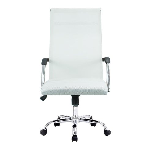 Cadeira de Escritório Esteirinha Tela Mesh Base Cromada com Rodinha Fortt Salta Branca - Cef04-p