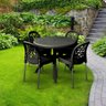 Conjunto Forte Plástico Deluxe Mesa Redonda 90cm com 4 Cadeiras - Preto - 2