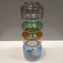 Ver imagem 2 de Vaso Decorativo Enfeite Casa Geométrico Home&Co 4 Elos Vidro 28x10x10cm Color