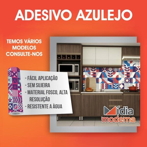 Papel de Parede Azulejo Adesivo Tango 2 Rolo 3m - 3