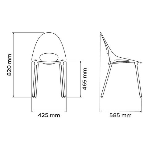 Cadeira Tramontina Elisa em Polipropileno Terracota com Pernas de Alumínio Anodizado