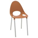 Ver imagem 3 de Cadeira Tramontina Elisa em Polipropileno Terracota com Pernas de Alumínio Anodizado