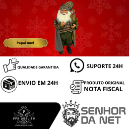 Papai Noel 65cm Enfeite Natalino Cinza Lindo Luxuoso - 8