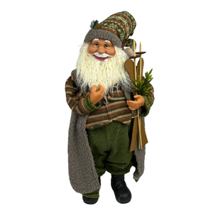 Papai Noel 65cm Enfeite Natalino Cinza Lindo Luxuoso