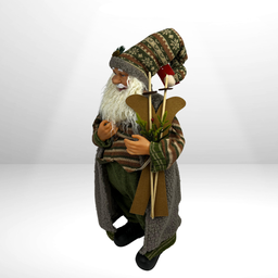 Papai Noel 65cm Enfeite Natalino Cinza Lindo Luxuoso - 5