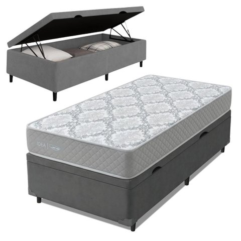 Cama Box Baú Solteiro Double Face 100% D33 Edén 88x188x58cm Herval - Suporta até 100kg