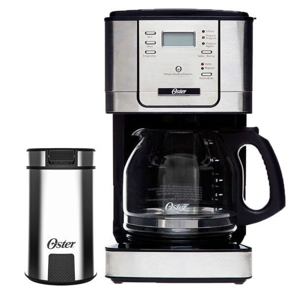 Kit Cafeteira Flavor Programável e Moedor de Café Oster - 127V