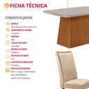 Ver imagem 4 de Mesa de Jantar Aida 120cm Tampo MDF e Vidro Canto Copo com 4 Cadeiras Lira Moderna Mobília