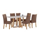 Ver imagem 2 de Conjunto Sala de Jantar Mesa Easy Pop 170x90cm Tampo Vidro/mdf com 6 Cadeiras Confort Couro Morano