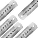 Ver imagem 3 de Kit 5 Régua Metal Aço para Desenho Projeto Costura Pipa 60cm