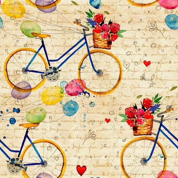 Papel de Parede Adesivo Casual Bicycles Colors - 1