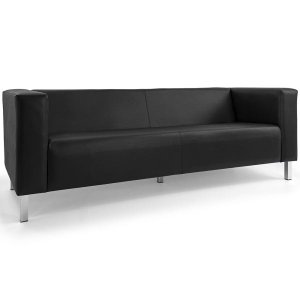Sofá de Sala Decorativa Kubo 3 Lugares 2,10M Corino Preto - Casaepoltrona