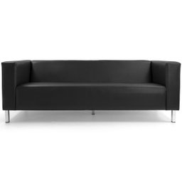 Sofá de Sala Decorativa Kubo 3 Lugares 2,10M Corino Preto - Casaepoltrona - 2