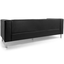 Sofá de Sala Decorativa Kubo 3 Lugares 2,10M Corino Preto - Casaepoltrona - 6