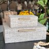 Dupla Caixas Decorativas Retangular Mdf Bege - 1