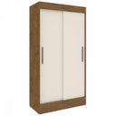 Ver imagem 2 de Guarda-Roupa Solteiro Lyon 2 Portas 2 Gavetas Off White/Nogueira - Doripel