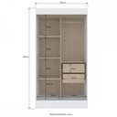 Ver imagem 4 de Guarda-Roupa Solteiro Lyon 2 Portas 2 Gavetas Off White/Nogueira - Doripel