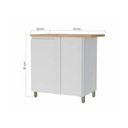 Ver imagem 2 de Balcão de Cozinha Modulado de Canto Reto Rainha 1 Porta 1 Prateleira MDF 92cm Branca-Nature Nesher