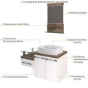 Ver imagem 5 de Conjunto Balcão C-cuba Aria 41 e Espelheira Legno 831 Branco Chess C-carvalho Branco Chess C-