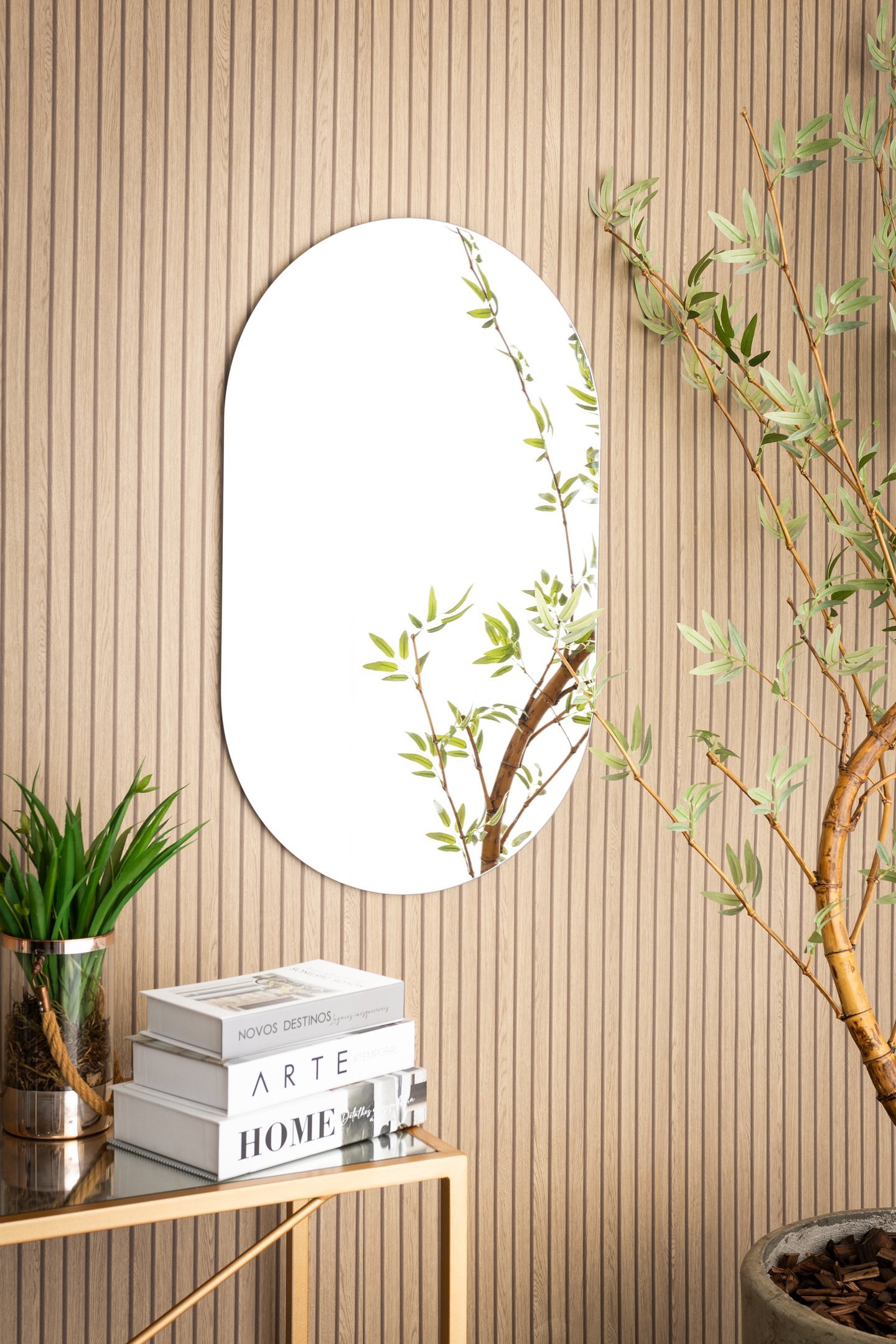 Espelho Oval Lapidado Banheiro Quarto Sala 80 X 50 Cm C/suporte