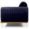 Sofá Molino 3 Lugares 230cm Chaise Direito Pés Gold Suede Azul Marinho - Nexta Casa - 7