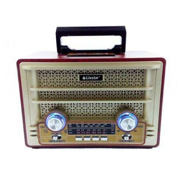 Rádio Retro Portátil Clássico Bluetooth USB Estilo Vintage - 1