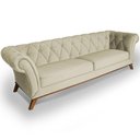 Ver imagem 1 de Sofá Império 02 Lugares 180cm Veludo Creme - Nexta Casa