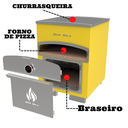 Ver imagem 2 de Forno de Pizza e Churrasqueira 2 em 1 - Bancada - Amarelo