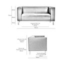 Ver imagem 2 de Sofá 02 Lugares Para Sala Decorativa Kubo 153 cm Corano Cinza - Nexta Casa