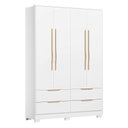 Ver mais imagens de Guarda-Roupa Casal 4 Portas 4 Gavetas com Pés Domo Branco