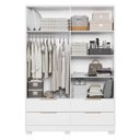 Ver imagem 7 de Guarda-Roupa Casal 4 Portas 4 Gavetas com Pés Domo Branco