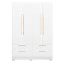 Ver imagem 2 de Guarda-Roupa Casal 4 Portas 4 Gavetas com Pés Domo Branco