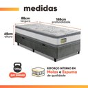 Ver imagem 3 de Cama Box Baú Colchão Molas Ensacadas D33 Double Face Hellen - Suporta até 120 kg