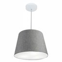 Ver imagem 1 de Lustre Pendente Cone Md-4246 Cúpula em Tecido 30/40x30cm Rustico Cinza - Bivolt