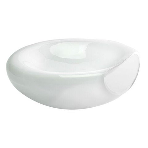 Saladeira Bianco e Nero de Vidro 13 X 30 Cm Branca