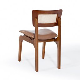 Kit 2 Cadeiras de Jantar Portugal em Madeira Imbuia com Tela Rattan Impermeável Caramelo L85 - 2