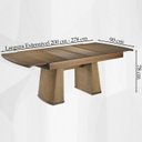 Ver imagem 4 de Mesa de Jantar Extensivel 200 ou 278 Cm Madeira Pinhao Nacc