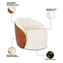 Ver imagem 3 de Poltrona Sala Orgânica Kit 2 Lua Giratória Sintético Pu Nozes/bouclê D03 - D’Rossi