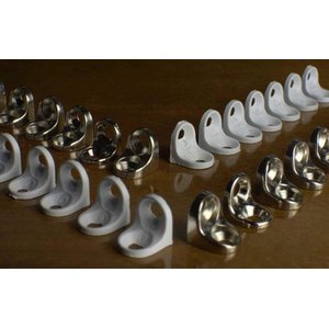 Kit de 100 Mini Cantoneira 13x13 Cadeirinha em Aço 2 Furos Branco