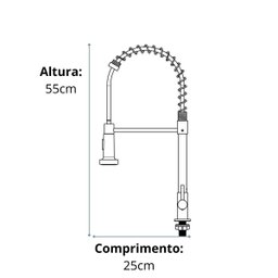 Torneira de Bancada Cozinha Água Fria Gourmet Cromoda - 7