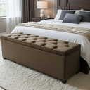 Ver imagem 1 de Baú Estofado Capitonê Queen 160x40x45cm na Cor Marrom - Alto Conforto e Espaço para Amarzenamento