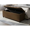 Ver imagem 2 de Baú Estofado Capitonê Queen 160x40x45cm na Cor Marrom - Alto Conforto e Espaço para Amarzenamento