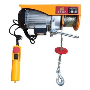 Talha Guincho Elétrico Pa200 - 100 a 200kgs, 220v, 10/20 Metros Cabo de Aço, sem Troler