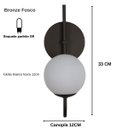 Ver imagem 3 de Arandela Luminária Quarto Globo 12 cm Moderno Bronze Fosco BF Decor