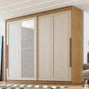 Ver imagem 6 de Guarda Roupa Casal 2 Portas de Correr com Espelho MDF Atrane 268 cm Cinamomo Areia Zanz