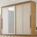 Ver imagem 2 de Guarda Roupa Casal 2 Portas de Correr com Espelho MDF Atrane 268 cm Cinamomo Areia Zanz